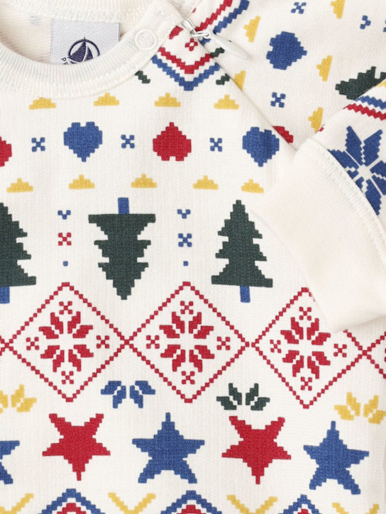 Petit Bateau: Holiday printed cotton jersey romper - Bianco - kids-girls_1 | Luisa Via Roma
