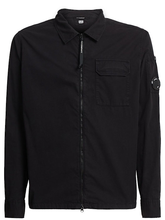 C.P. Company: Shorts aus Baumwollgabardine - Schwarz - men_0 | Luisa Via Roma