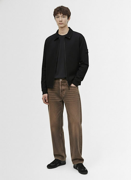Stone Island: Wool & cotton zip-up cardigan - men_1 | Luisa Via Roma
