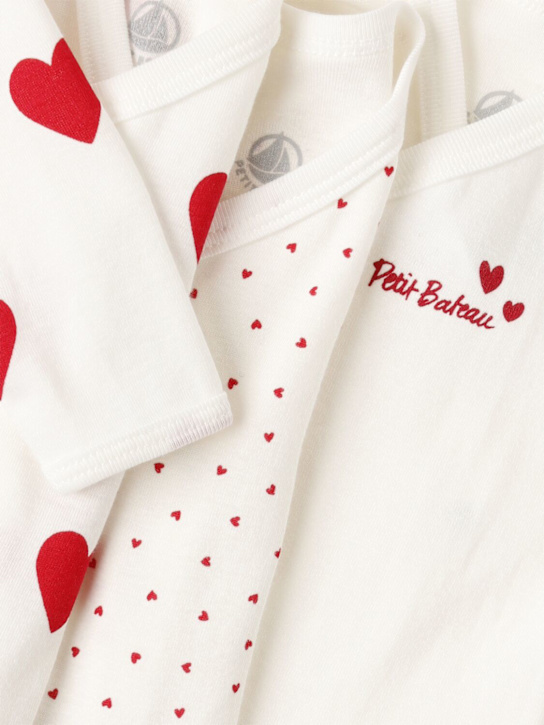 Petit Bateau: Set of 3 printed cotton bodysuits - Bunt - kids-girls_1 | Luisa Via Roma