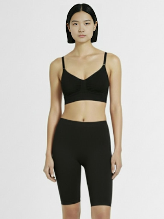 Skims: Seamless Sculpt mid-thigh shorts - Onyx - women_1 | Luisa Via Roma