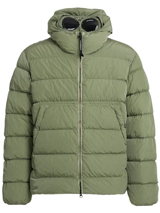C.P. Company: Chrome-R goggle nylon down jacket - Seagrass - men_0 | Luisa Via Roma