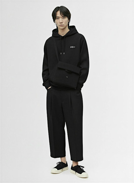 Yohji Yamamoto: Y-3 Kuro cotton hoodie - men_1 | Luisa Via Roma