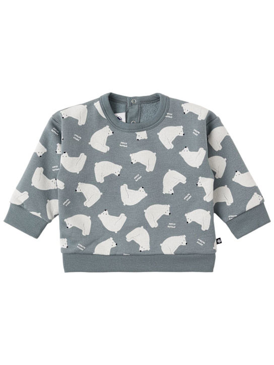 Petit Bateau: Printed cotton crewneck sweatshirt - Verde - kids-girls_0 | Luisa Via Roma