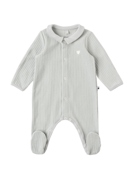 Petit Bateau: Cotton romper - Gris - kids-girls_0 | Luisa Via Roma