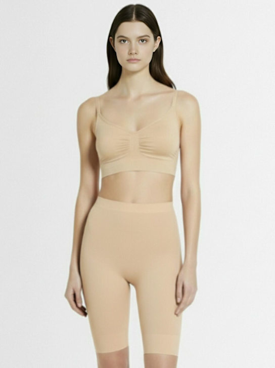 Skims: Seamless Sculpt mid-thigh shorts - Clay - women_1 | Luisa Via Roma