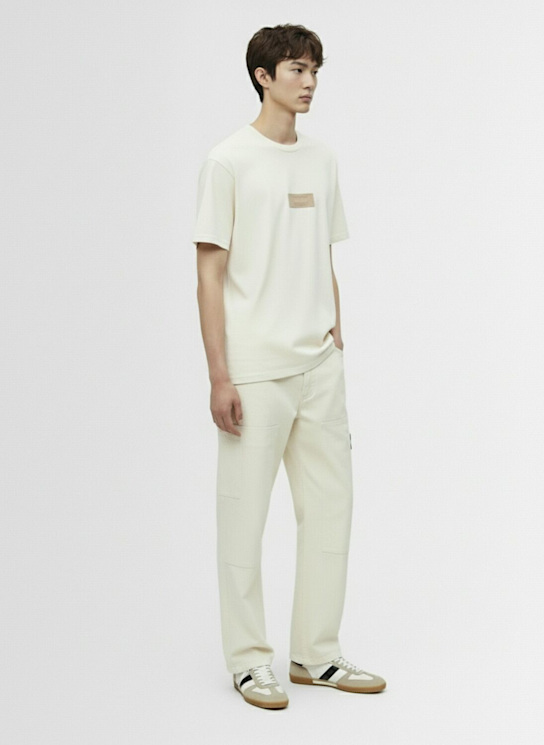 Stone Island: Raw Beauty cotton jersey s/s t-shirt - Natural - men_1 | Luisa Via Roma