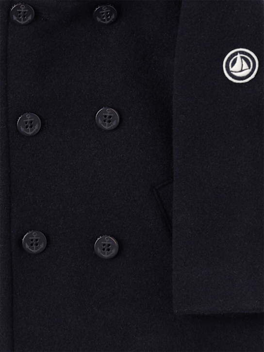Petit Bateau: Caban wool blend coat - Navy - kids-boys_1 | Luisa Via Roma