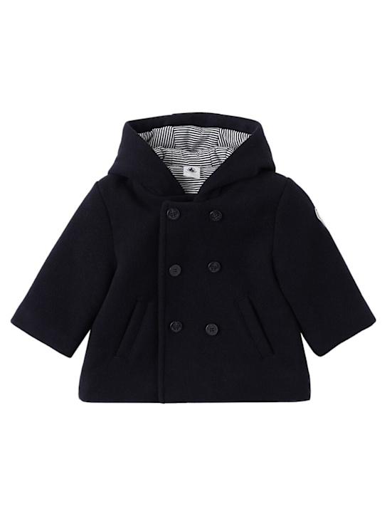 Petit Bateau: Caban wool blend coat - Navy - kids-boys_0 | Luisa Via Roma