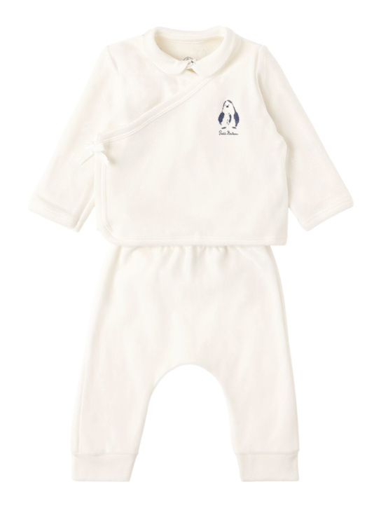 Petit Bateau: 棉质开衫、连体衣&裤子 - 米白色 - kids-girls_0 | Luisa Via Roma