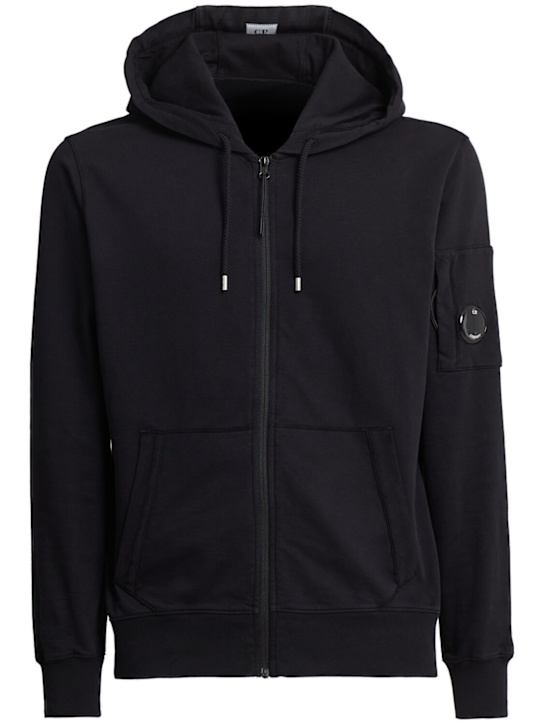 C.P. Company: Light cotton fleece zip-up hoodie - men_0 | Luisa Via Roma
