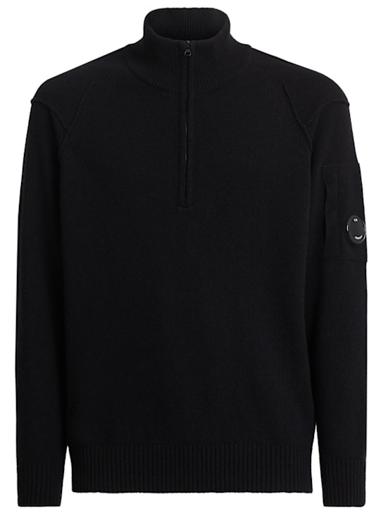 C.P. Company: Pullover aus Wollmischstrick - Schwarz - men_0 | Luisa Via Roma
