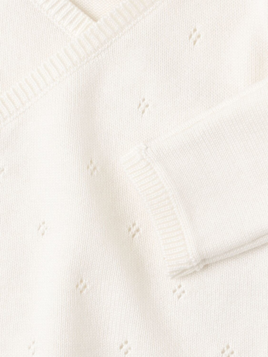 Petit Bateau: Cotton blend knit cardigan - Beige - kids-girls_1 | Luisa Via Roma