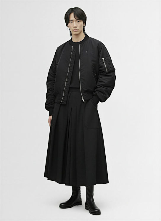 Yohji Yamamoto: Hakama pleated wool pants - men_1 | Luisa Via Roma