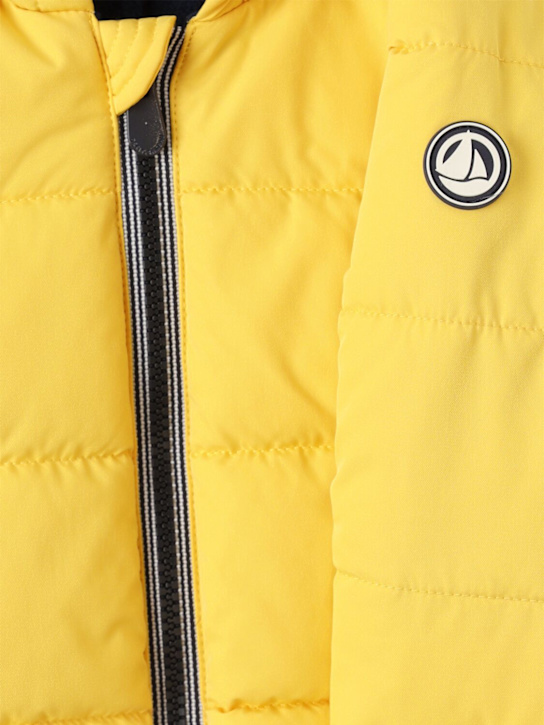 Petit Bateau: Hooded poly puffer jacket - Giallo - kids-girls_1 | Luisa Via Roma