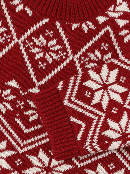 Petit Bateau: Cotton & wool knit sweater - レッド/ホワイト - kids-boys_1 | Luisa Via Roma