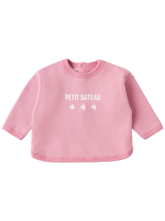 Petit Bateau: 印花棉质卫衣 - 粉色 - kids-girls_0 | Luisa Via Roma