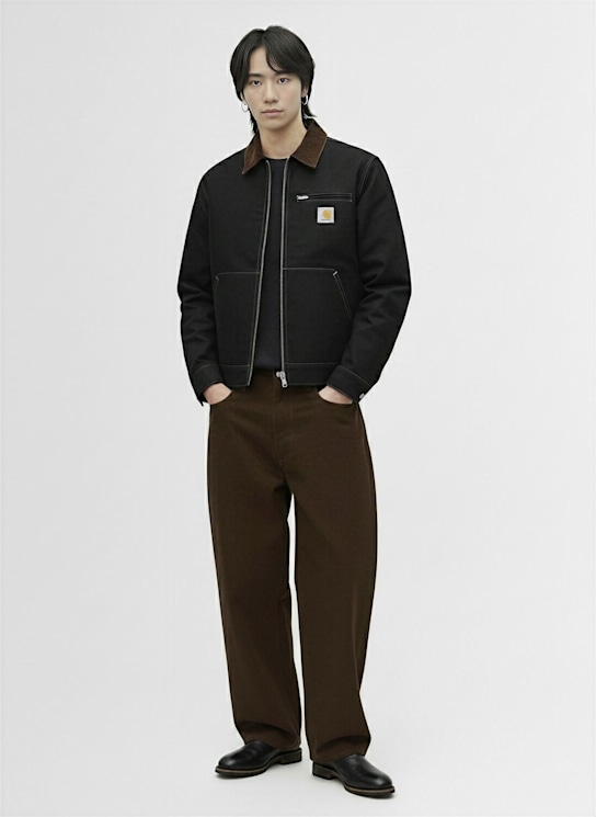 Carhartt WIP: Detroit Dearborn jacket - Black / Black, - men_1 | Luisa Via Roma