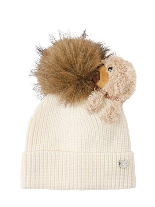 Monnalisa: 羊毛帽子 - 白色 - kids-girls_0 | Luisa Via Roma