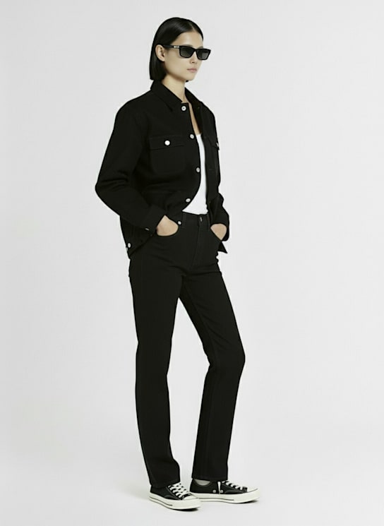 Carhartt WIP: Jeans dritti Noxon in denim - Nero - women_1 | Luisa Via Roma