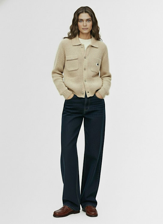 Carhartt WIP: Michigan acrylic blend knit cardigan - women_1 | Luisa Via Roma