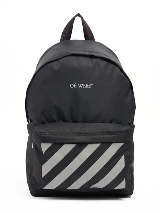 Off-White: Poly backpack w/logo - Black - kids-girls_0 | Luisa Via Roma