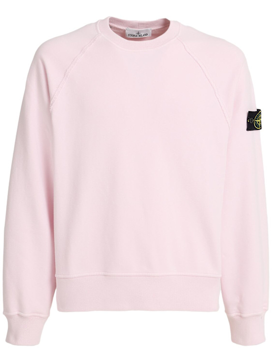 Stone Island: Brushed cotton sweatshirt - ピンク - men_0 | Luisa Via Roma