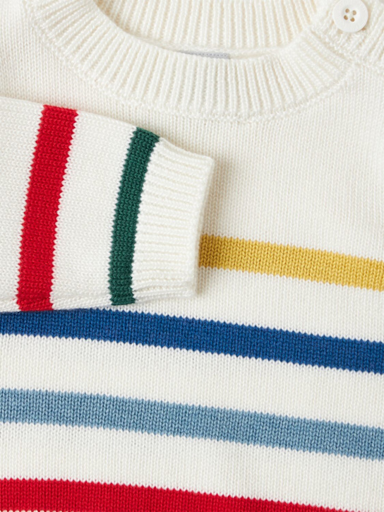 Petit Bateau: Wool blend tricot knit sweater - Beige - kids-girls_1 | Luisa Via Roma