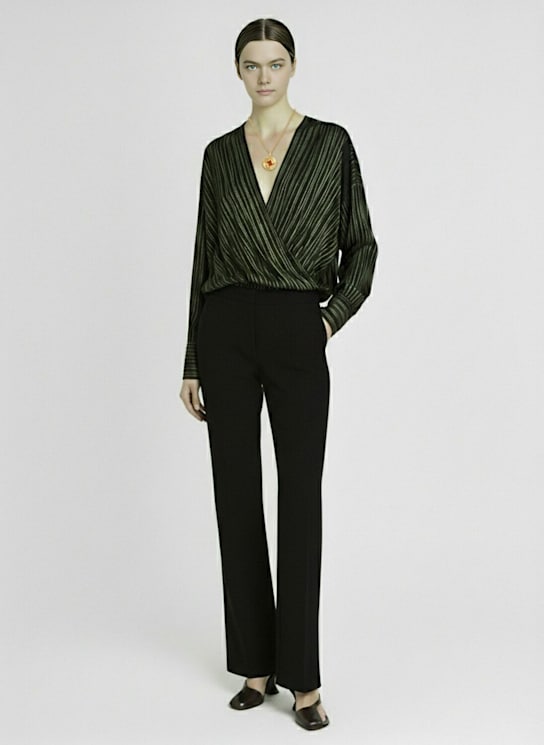 Dries Van Noten: Portias wide leg wool pants - Navy - women_1 | Luisa Via Roma
