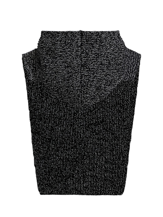 Stone Island: Reflective knit balaclava - Black Melange - men_1 | Luisa Via Roma