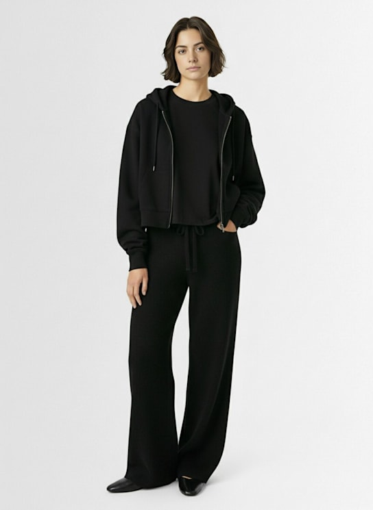 Skims: Cotton blend classic zip-up hoodie - オニキス - women_1 | Luisa Via Roma