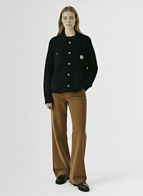 Carhartt WIP: Michigan acrylic blend knit cardigan - women_1 | Luisa Via Roma