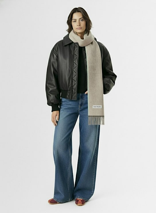 Acne Studios: Puffer bomber jacket - Black - women_1 | Luisa Via Roma