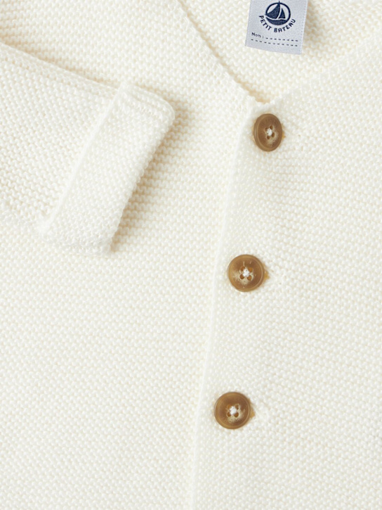 Petit Bateau: Cotton cardigan - オフホワイト - kids-boys_1 | Luisa Via Roma