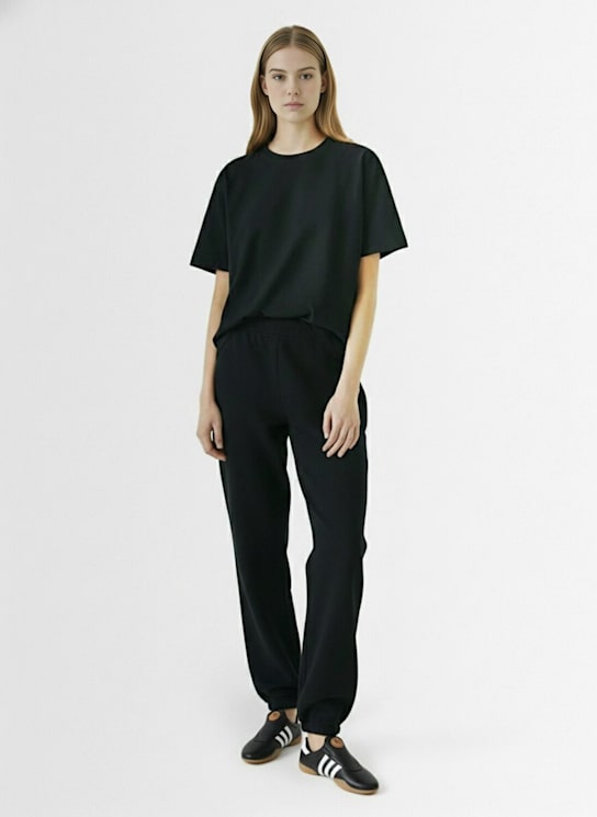 Skims: Cotton blend boyfriend t-shirt - Onyx - women_1 | Luisa Via Roma