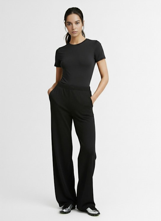 Skims: Fits Everybody nylon t-shirt bodysuit - Onyx - women_1 | Luisa Via Roma