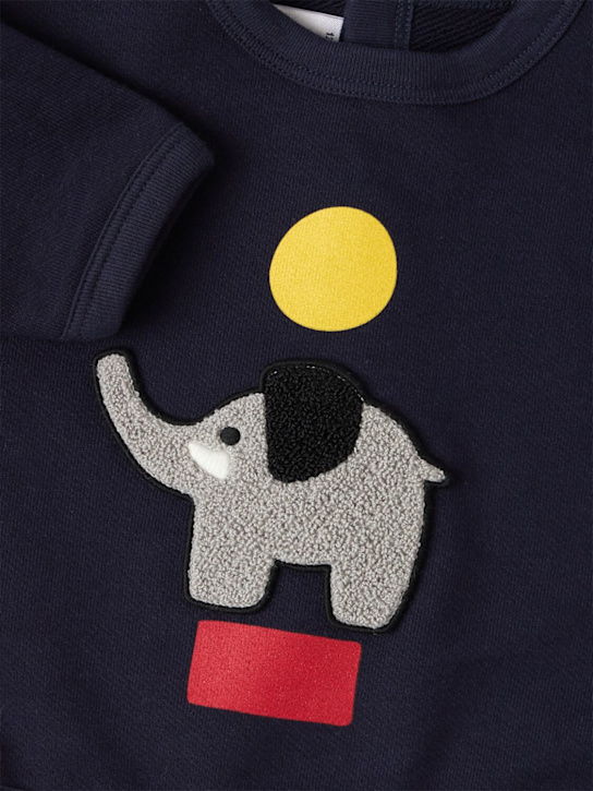 Petit Bateau: Printed cotton sweatshirt - Azul Oscuro - kids-girls_1 | Luisa Via Roma