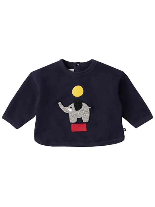 Petit Bateau: Printed cotton sweatshirt - Azul Oscuro - kids-girls_0 | Luisa Via Roma