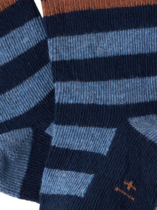 1 + IN THE FAMILY: Striped cotton blend socks - ブルー - kids-girls_1 | Luisa Via Roma