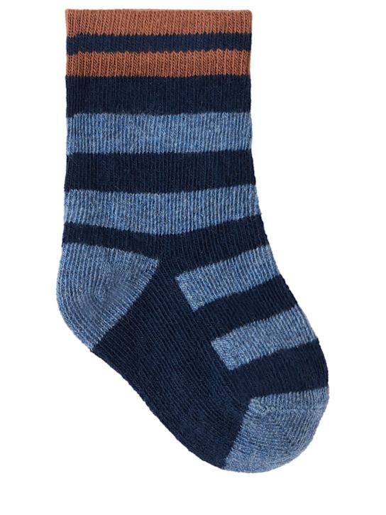 1 + IN THE FAMILY: Striped cotton blend socks - ブルー - kids-girls_0 | Luisa Via Roma