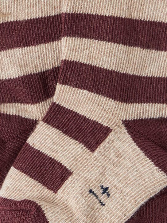 1 + IN THE FAMILY: Striped cotton blend socks - パープル - kids-girls_1 | Luisa Via Roma
