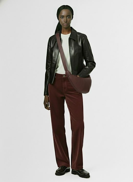 Carhartt WIP: Corduroy straight pants - Burgundy - women_1 | Luisa Via Roma