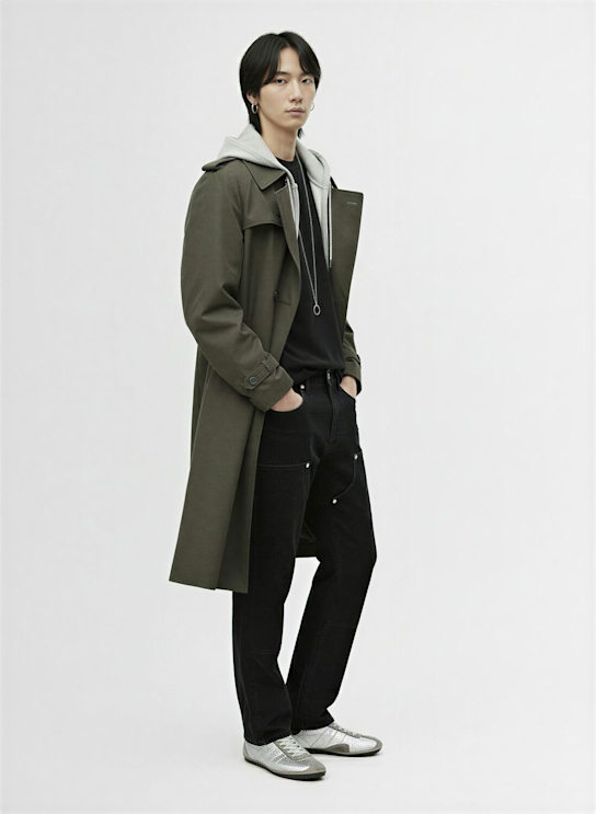 MM6 Maison Margiela: Pantalon en denim de coton à 5 poches - men_1 | Luisa Via Roma