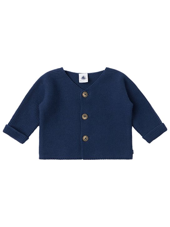Petit Bateau: 棉质开衫 - 海军蓝 - kids-boys_0 | Luisa Via Roma
