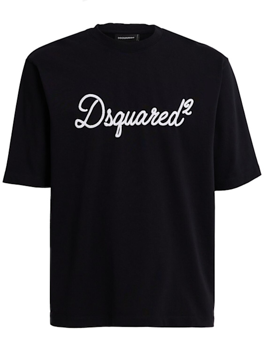 Dsquared2: Loose fit t-shirt - Black - men_0 | Luisa Via Roma