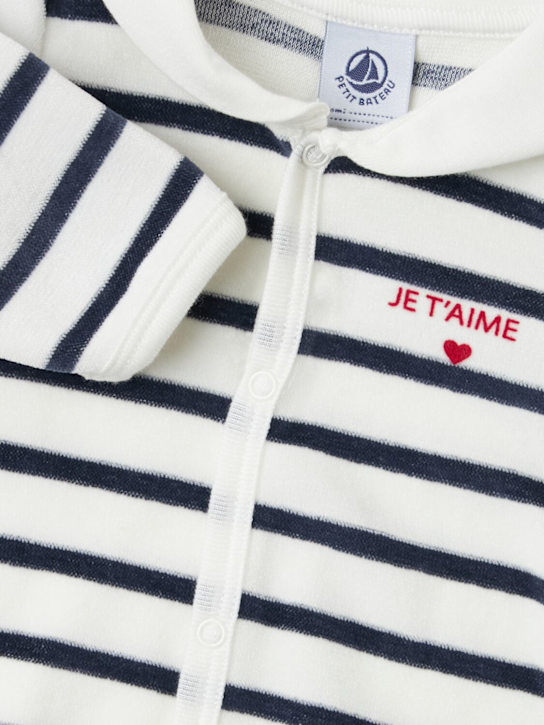 Petit Bateau: Printed cotton romper - Blanco/Marino - kids-girls_1 | Luisa Via Roma