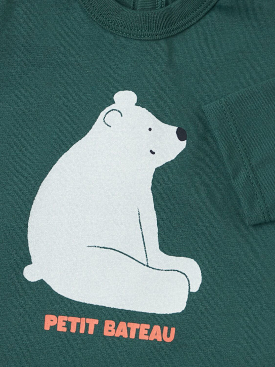 Petit Bateau: Polar bear printed cotton t-shirt - Verde - kids-girls_1 | Luisa Via Roma