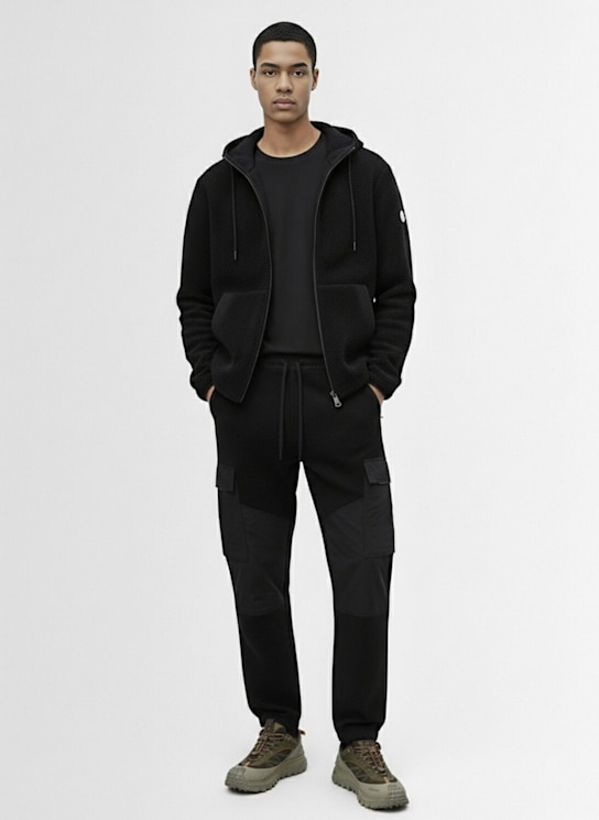 Moncler Grenoble: Polartec zip-up hoodie - Noir - men_1 | Luisa Via Roma