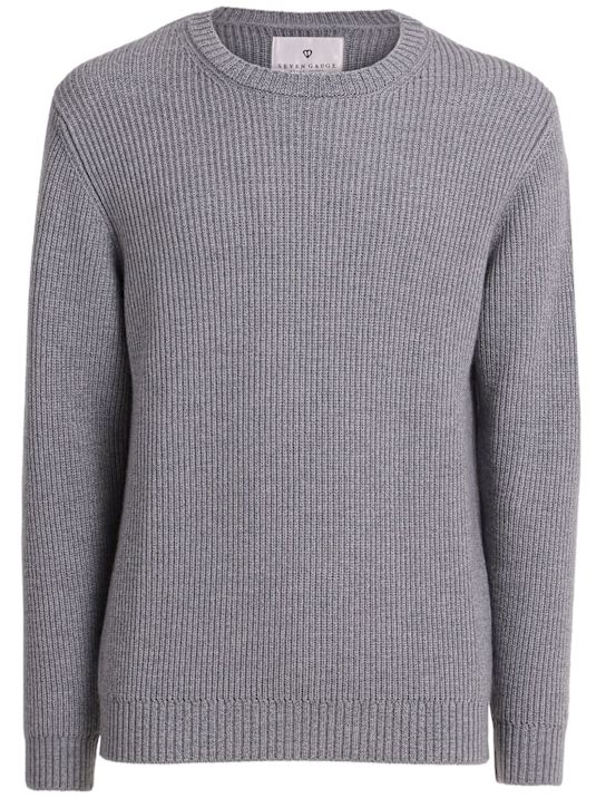 Seven Gauge: Wool knit crewneck sweater - men_0 | Luisa Via Roma