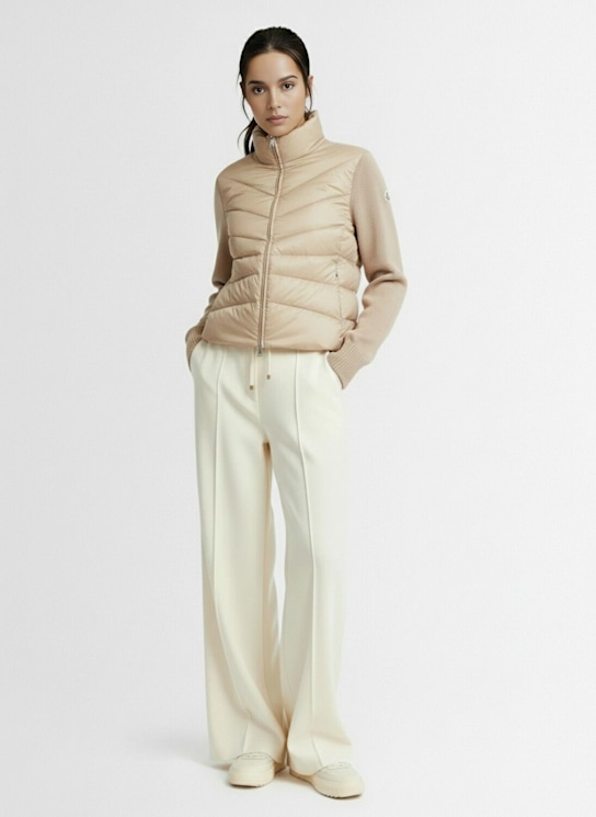 Moncler: Nylon down cardigan - women_1 | Luisa Via Roma